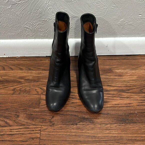 Vince Leather Black Michela Wedge Ankle Boots 6.5 - Picture 2 of 7